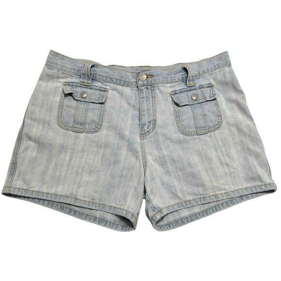Vintage Ralph Lauren Jean Shorts Womens 12 Light Wash Denim Stripes Pockets Y2K - Picture 2 of 12